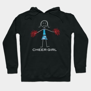 Funny Womens Cheer Girl Illustration Hoodie